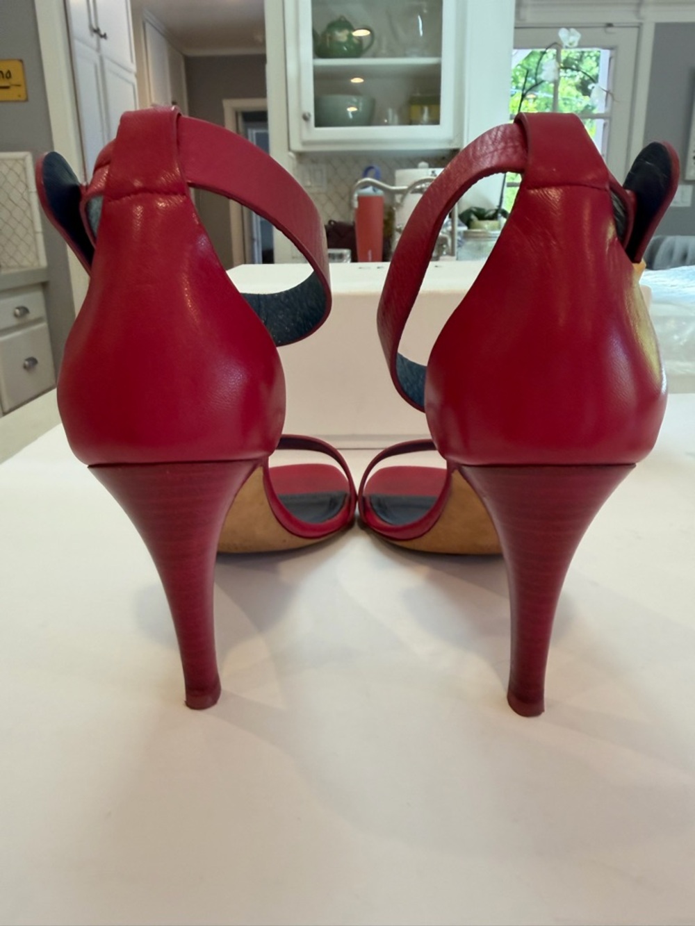 CELINE Dark Pink Leather Open-Toe Ankle-Strap Heels - GORGEOUS - Picture 6 of 11